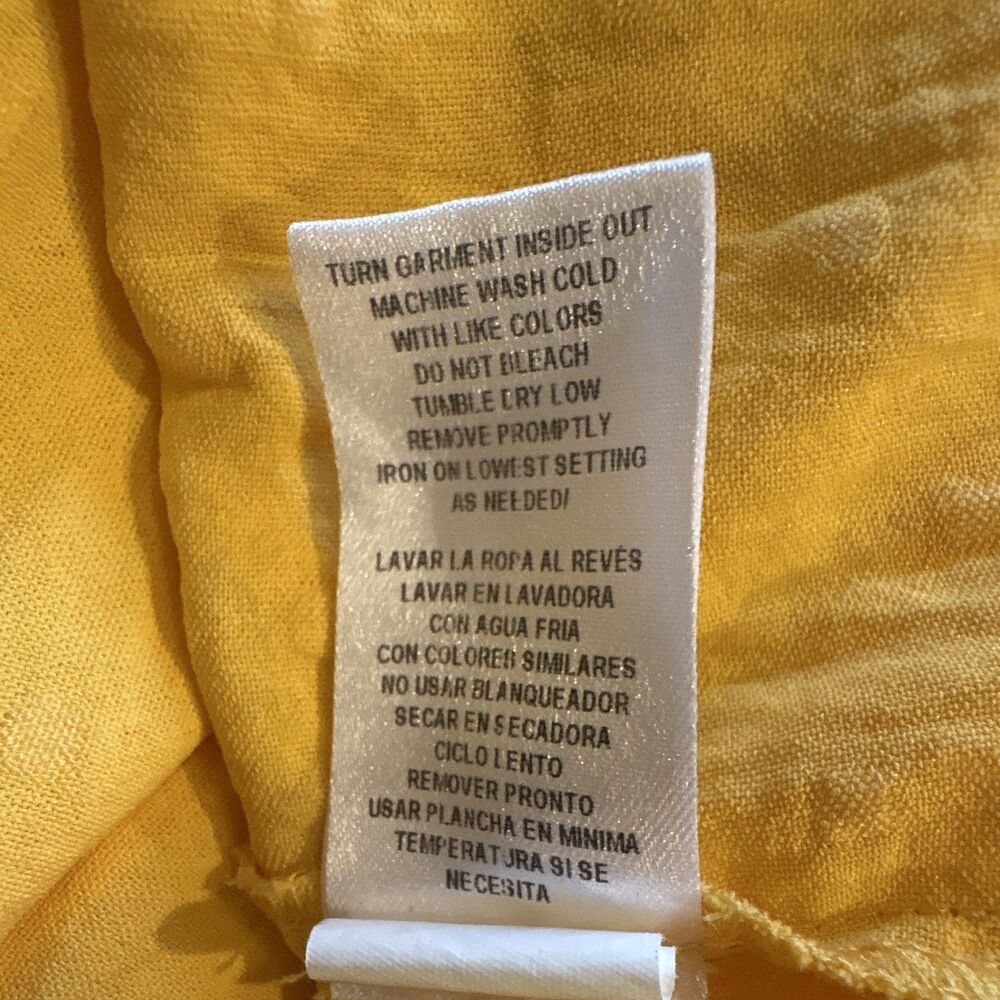 52seven Yellow Solid A-Line Dress Round Neck Cap Sleeve Ruffle Knee M - Picture 5 of 8